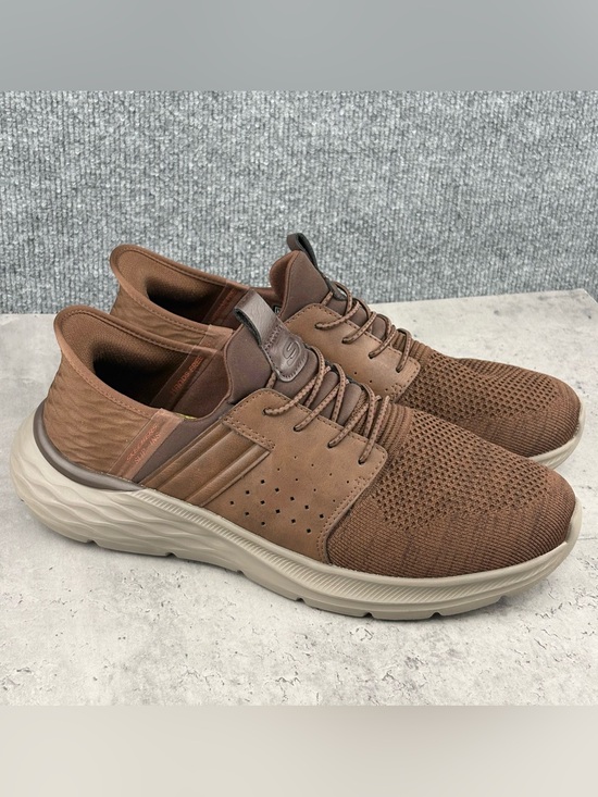 Skechers Other - Brown Textile & Faux Leather SKECHERS GoGa Mat Garner Newick Slip In Hands Free